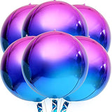 Metallic Purple Galaxy Balloons: 4D Round Foil Party Decor