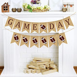 2Pcs Football Game Day Burlap Banner American Football Bunting Garland Sports Theme Party Banner Rustic Superbowl Bunting Banner For Birthday Baby Shower Sports Club Party Decoration
