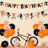 Bike Birthday Party Decorations Orange And Black Bicycle Motocross Par