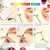 240 Pcs Christmas Replacement Mini Light Bulbs With Green Base Christmas Tree Incandescent Wire String Lights Replacemen