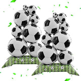 2Pcs Soccer Balloons Birthday Party Decorations - 38 Inch Standing Soccer Balloon Green Field Base for Soccers Theme Birthday Party Decorations Supplies - World Cup Soccer Theme Decor
