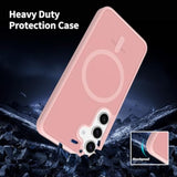 Samsung Galaxy S24 Case Magnetic, Compatible with Magsafe 6.2 Inches Slim Fit Heavy Duty Protection Wireless Charging Lightweight Shockproof Anti-Slip Protective Phone Cover, Pink