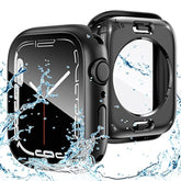 2 In 1 Waterproof Case For Apple Watch Screen Protector 44Mm Se 2Nd Gen Series 6 5 4, 360 Protective Glass Face Cover Hard Pc Bumper + Back Frame For Iwatch Accessories 44 Mm