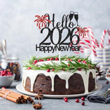 "Hello 2026" Happy New Year Cake Topper Goodbye 2025 Party Decor