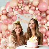 150Pcs Blush Pink Balloon Arch Kit for Boho Baby Shower, Wedding & Party Decorations
