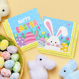 Happy Easter Party Supplies Kit, Easter Rabbit Disposable Dinnerware Includes, Paper Dinner Plates, Dessert Plates and Napkins for Easter party Decorations, Serve 20