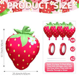 Strawberry Balloons 18" 4Pcs Foil Balloons Strawberry Birthday Baby Shower Decor
