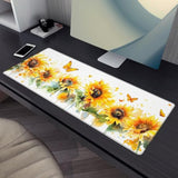 Sunflower Mouse Pad?Yellow Butterfly Gaming Keyboard Mat?Laptop Computer Protector With Non-Slip Rubber Base?Large Extended Mousepads Gifts For Desk Office Home?Deskmat Decor 31.5" X 11.8"
