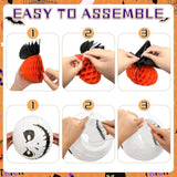 Halloween Office Decorations Kit 14PCS Pumpkin Lantern Bats Skull Spider Banner