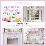 Princess Birthday Party Decorations, Glitter Pink Dream Castle Themed Happy Birthday Banner, Princess Decorations For Birthday Party Banner Garland For Girls