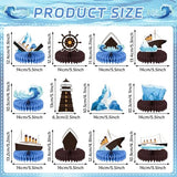 12Pcs Cruise Ship Birthday Honeycomb Centerpieces Nautical Party Supplies