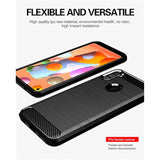 Galaxy A11 Case,Samsung A11 Case,With Hd Screen Protector,Maikezi Soft Tpu Slim Fashion Non-Slip Protective Phone Case Cover For Samsung Galaxy A11(Black Brushed Tpu)