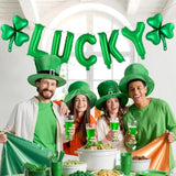St. Patrick’S Day Balloons, 16 Inch Green Foil Lucky And Shamrock Balloon Banner, Clover Mylar Balloon For St. Patrick’S Day, Spring-Themed, Birthday Party Decorations (16 Inch-Green Lucky)