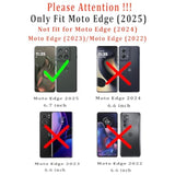 Motorola Edge 2025 Case with Screen Protectors and Camera Cover, Military Grade 16ft Drop Tested Cover with Magnetic Kickstand Protective Case for Moto Edge 2025, Blue