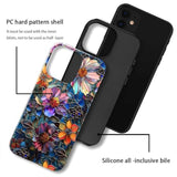 Colorful Floral Flower Art Phone Case for iPhone 11 - 2-Layer Hard Shell Case for Girls and Boys