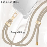 Khaki Crossbody Phone Lanyard Neck Strap with Metal Buckles Universal