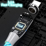 3 In 1 Magnetic Light Up Charging Cable 360 Rotating Led Phone Charger Multi Charging Cable Led Flowing Fast Charging Cord Compatible With Most Cell Phones(3.3Ft Colorful)