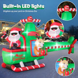 8.5 Ft Long Christmas Inflatable Outdoor Decorations, Blow Up Santa Claus Helicopter With Bright Led Lights, Christmas S