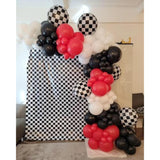 Race Car Balloon Garland Kit: Red, Black & Checkered Party Decor