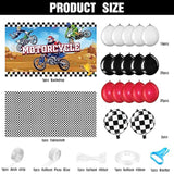 72 Pieces Motorcycle Truck Party Decorations Dirt Bike Motocross Backdrop Tablecloth With Balloons Extreme Truck Theme Decor Set For Birthday Party Supplies