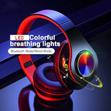 Bluetooth Headphones Over Ear Headphones With Deep Bass Led Foldable Stereo He