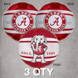Havercamp University of Alabama Balloons (3 Pack) Alabama Crimson Tide Decorations with 2-Sided Prints featuring Big Al Alabama and Bama's A Logo. Constructed from Premium Mylar Material.