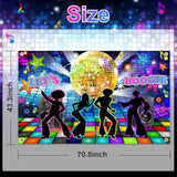 Disco Backdrop Back To 70S 80S 90S Dance Party Decorations Banner Let'S Boogie Birthday Party Photo Booth Backdrops 70.8 X 43.3 Inch Background