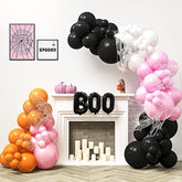 80Pc Halloween Balloon Arch Kit – Garland with BOO Foil Balloon & Spider Web