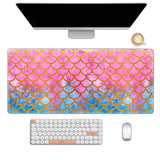 Extended Big Mouse Pad Large, Xxl Gaming Mousepad Desk Pad, 35.1X15.7 Inch Long Computer Keyboard Mouse Mat Stitched Edge Non-Slip Desk Decor For Home Office, Pink Scale