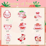 Strawberry Baby Shower Cupcake Toppers Decorations, 36Pcs A Berry Sweet Baby Is On The Way Decoration, Gender Reveal Decor For Baby Girl