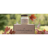 Soy Candles, 8 Ounce Mason Jars, Fall Variety 3-Pack, Pumpkin Caramel Crunch, Spiced Pear, Coffee Shop, Hand Poured, 40 Hour Burn Time, Gift Box Included, Phthalate Free