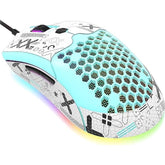 M5 Rgb Lightweight Wired Gaming Mouse With 12000 Dpi 6 Programmed Buttons,65G Honeycomb Shell,Ultralight Ultraweave Cable,Pixart 3325 Optical Sensor Gamer Mice(Green)