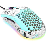 M5 Rgb Lightweight Wired Gaming Mouse With 12000 Dpi 6 Programmed Buttons,65G Honeycomb Shell,Ultralight Ultraweave Cable,Pixart 3325 Optical Sensor Gamer Mice(Green)