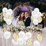 50pcs Engagement Balloons – "He Asked, She Said Yes" & Gold Confetti Decor