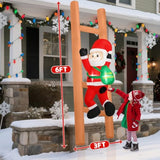 6Ft Climbing Santa On Ladder Inflatable, Christmas Blow Up Yard Decoration With Led Lights, Funny Outdoor Lawn Decor For