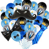 Baby Boy Party Decor, Blue and Black Balloon Set for Birthday or Baby Shower