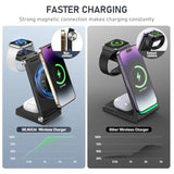 Magnetic Wireless Charger Stand, 3 In 1 Foldable Wireless Charging Station, Travel Charger For Multiple Devices For Iphone 16 15 14 13 12 Series, Apple Watch Ultra/9/8/7/6/5/4/3/2, Airpods