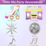 80S 90S Party Decorations, 167Pcs Neon Balloons Arch Kit With Confetti Music Note Star Disco Ball Balloons For 90S 80S Hip Hop Rock Theme Birthday Photo Props Prom Party