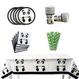 66 Pcs Panda Disposable Tableware Set Panda Party Supplies With Panda Plates Cups Napkins Straws Tablecloth For Kids Baby Shower Birthday Decorations