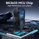 M3 Wireless Gaming Mouse,40K Dpi,39G Lightweight Gaming Mouse,Paw3395Pro Optical Sensor,Tri-Mode Bt5.1/2.4G/Usb-C Pc Game Mice,Programmable Buttons,300Mah Battery For Pc/Laptop/Mac-Griptape