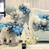 60pcs Baby Blue & Silver Balloons for Baby Shower, Baptism  Winter Parties