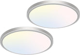 2 Pack 12 Inch LED Ceiling Lights 3200LM Adjustable Brushed Nickel Flush Mount Fixtures