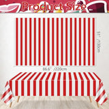 4 Pcs Carnival Tablecloths, Red And White Stripe Tablecloths, Red Plastic Table Cover, Circus Theme Party Decorations For Carnival, Movie Night, Kid'S Birthday, Christmas (4, Red, 51'' X 86'')