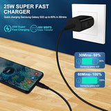 25W Super Fast Charger Type C For Samsung Galaxy A54 5G A14 A13 S23 S23+ S23 Ultra S22 S21 Fe S20 A03S A53 A04S A23 A33 A34,Z Fold4 3 Z Flip4,Usb C Charger Fast Charging Block 6Ft Usb C To C Cable