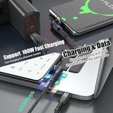 Usb C To C Charge Cable With 1X Removable Magnetic Adapter Tips 360° Rotation 9 Pin 480Mbps Pd100W Charging & Data Tramission Cord (1 X 6Ft Black)
