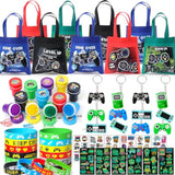 Video Game Party Favors Gamer Birthday Supplies Kids, Non Woven Tote Bag Silicone Bracelet Stamper Glow Sticker Keychain, Goodie Stuffer Pinata Filler Teen Girl Boys Game On Gaming Party Decor