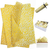 Golden Leopard Wrapping Paper 60 Sheets 20X14In Uitable For Birthdays, Thanksgiving, Halloween, Christmas And Other Holidays And Party Gift Packaging. ? (Golden)