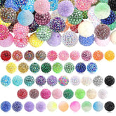 120pcs 20mm Sparkly Rhinestone Beads for DIY Jewelry & Craft Making
