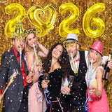 40 Pcs Black Gold Happy New Year 2026 Party Supplies Set