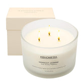 Scented Candle For Home,Jasmine Fragrant, Soy Wax 12.4Oz Large Capacity,3-Wick 70 Hours Burn,For Festival Luxury Gift,Sleep Decor Relaxation Ambience